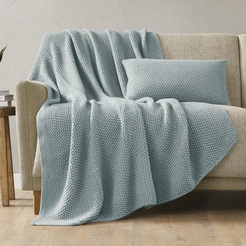 Miniatura 12 de Ink+Ivy Bree - Funda de almohada de punto de textura suave, funda decorativa europea, diseño de estilo de vida de cabaña para sofá, cama, sala