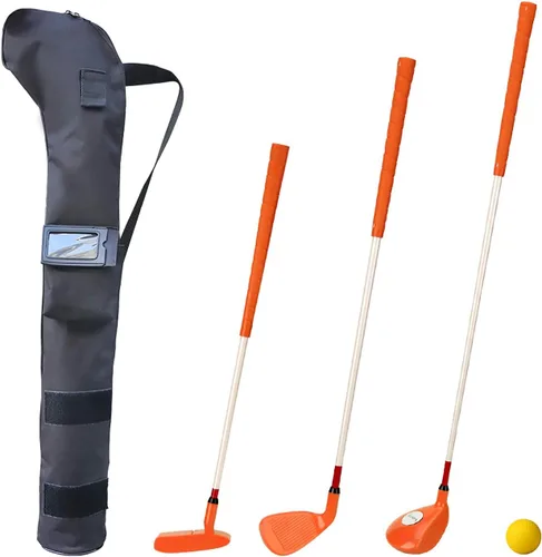 Miniatura 3 de Juego de palos de golf para niños, juego de palos de golf para niños, herramientas deportivas para patio, tres palos con bolsa de transporte