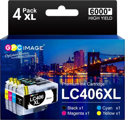 GPC Image Cartucho de Tinta de Reemplazo Compatible LC406XL de Alto Rendimiento para Cartuchos de Tinta Brother LC406XL LC406 LC 406 XL para usar