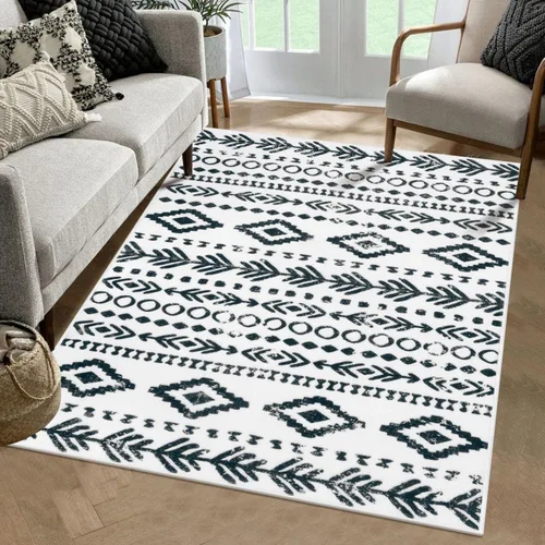 Miniatura 31 de Lahome Alfombra bohemia marroquí para entrada, lavable, de 2 x 3 pies, color gris y blanco, antideslizante, ultra fina, suave, rústica con estampado