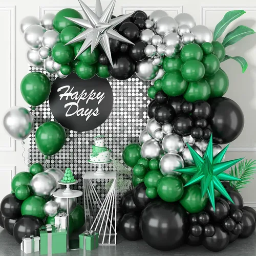 Miniatura 13 de Kit de arco de globos de baloncesto, kit de guirnalda de globos naranja y negro plateado con globos de estrella en explosión, kit de globos