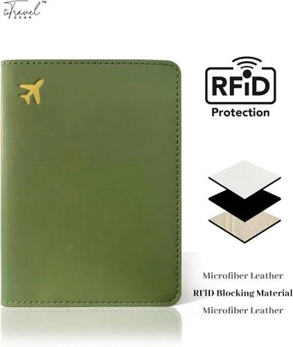Miniatura 3 de Soporte para pasaporte para artículos esenciales de viaje, funda de pasaporte con bloqueo RFID para accesorios de viaje, cartera de viaje