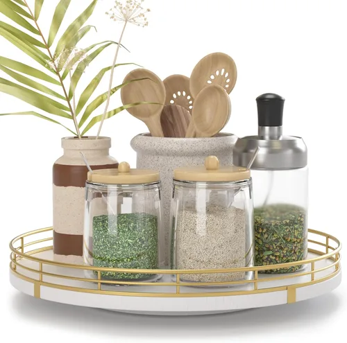 Miniatura 17 de Bandeja de baño de madera de roble de 12 pulgadas para mostrador, bandeja de tocador para perfume, loción, velas, maquillaje, joyería, fregadero
