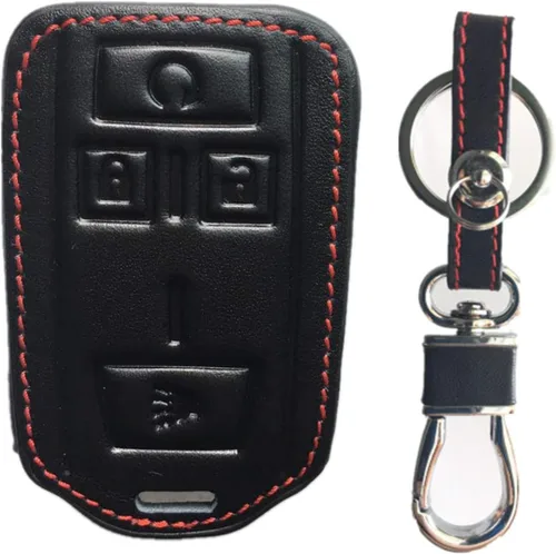 Funda para Llavero Inteligente de Llave de Cuero Compatible con Chevrolet Colorado Silverado 1500 2500 3500 HD GMC Canyon Sierra 1500 2500 3500 HD