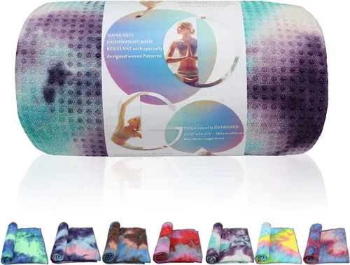 Miniatura 3 de Toallas de yoga, toalla de yoga antideslizante con textura de gofre antideslizante, manta de yoga de microfibra 100% absorbente, sin olor