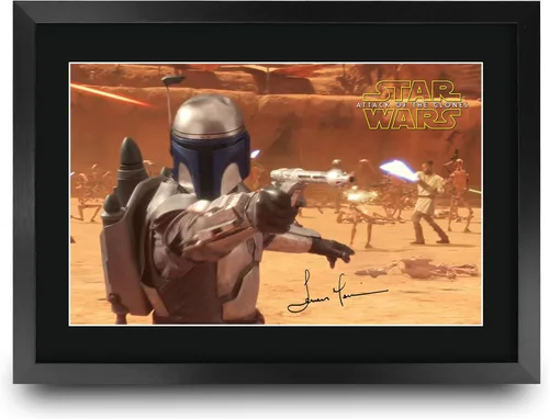 Miniatura 25 de HWC Trading Star Wars Episodio 1 La Amenaza Fantasma Regalos Presentación Impresa Autografiada Montaje para Fans de Recuerdos de Películas - 16" x