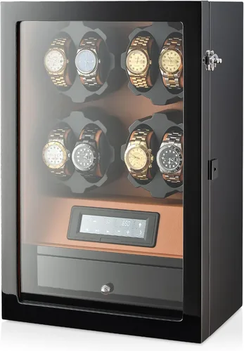 Miniatura 8 de Enrollador de 8 relojes con retroiluminación LED y 5 cajones de almacenamiento de relojes