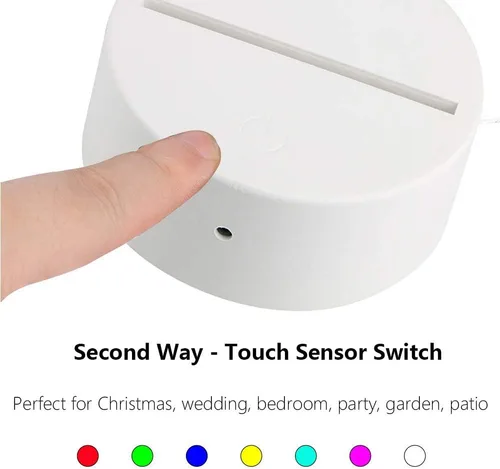 Miniatura 3 de Paquete de 4 bases de luz LED nocturna 3D, base LED de gran tamaño para acrílico, base de luz LED de 16 colores con control remoto y cable USB
