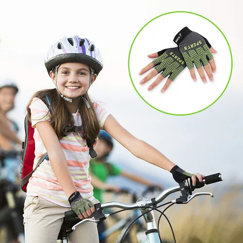 Miniatura 6 de Accmor Guantes deportivos para niños guantes de medio dedo guantes de ciclismo para niños y niñas guantes de pesca para ciclismo campamento pesca