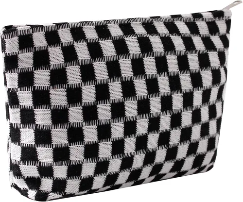 Miniatura 20 de Bolsas de cosméticos para mujer, bolsa de cosméticos de pana, bolsos estéticos para mujer, bolsos de mano con puntos sonrientes, organizador