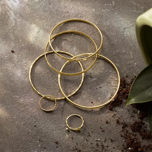 Miniatura 3 de Pulsera de oro amarillo italiano de 10 quilates Canaria