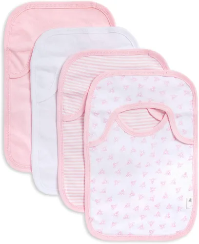 Burt's Bees Baby Baberos unisex para bebé, trapos de baba de hombro de solapa, 100% algodón orgánico con baberos absorbentes de toalla de rizo