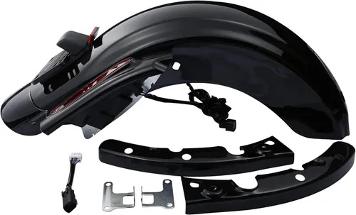 Miniatura 6 de TCT-MOTORPARTS Alforjas alargadas de 5 pulgadas con tapas de altavoces de 5x7" y sistema de guardabarros trasero LED para Harley Touring Street Road
