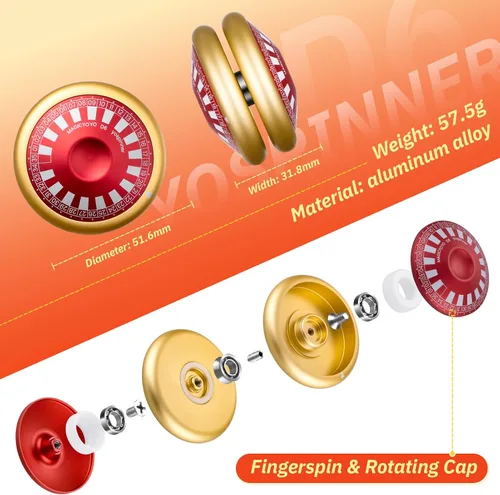 Miniatura 5 de MAGICYOYO D6 - Yoyo Multifuncional con Bucle para Niños de 8 a 12 años, Yoyo Sensible con Múltiples Formas de Juego, Yo-yo para Principiantes