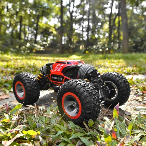 Miniatura 6 de BEZGAR TD141 Coche de Control Remoto - Escala 1:14 4WD Todo Terreno Grandes Coches RC para Niños, 2.4GHz Coches de Acrobacias Transformables, Rojo