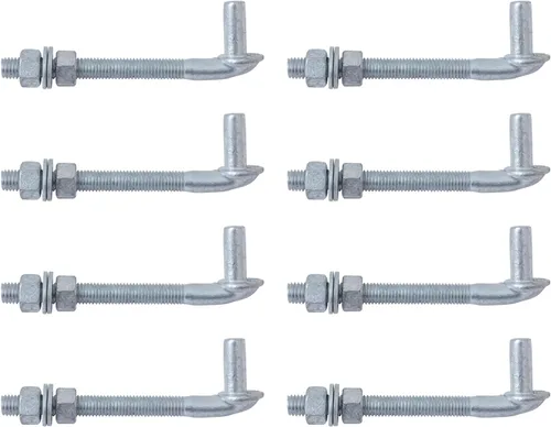Miniatura 19 de VIVIDA Bisagra de puerta de perno en J de 8 pulgadas, paquete de 2, bisagra de perno de puerta con pasador macho de 5/8 pulgadas, herrajes de valla
