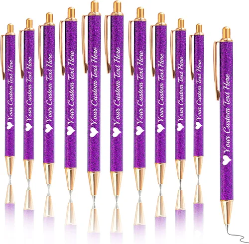 Miniatura 29 de Bolígrafos con purpurina personalizados con nombre, bolígrafos bonitos y bonitos personalizados, bolígrafos retráctiles de tinta negra, suministros