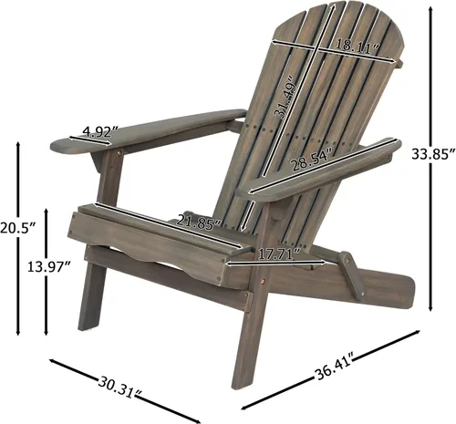Miniatura 2 de Malibu Folding Adirondack Chair: Acacia Wood Rustic Patio Seating with Slatted Design - Foldable Outdoor Furniture for Garden & Backyard Relaxation