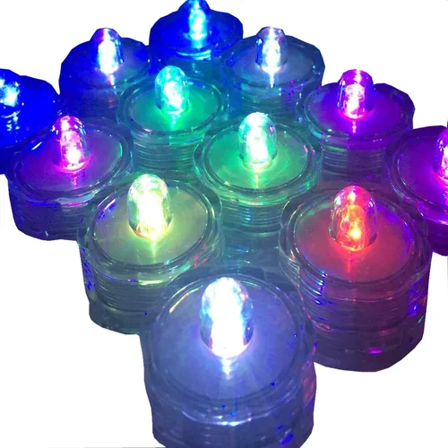 Miniatura 14 de Luces led muy brillantes, sumergibles, color té, para fiestas, bodas Azul