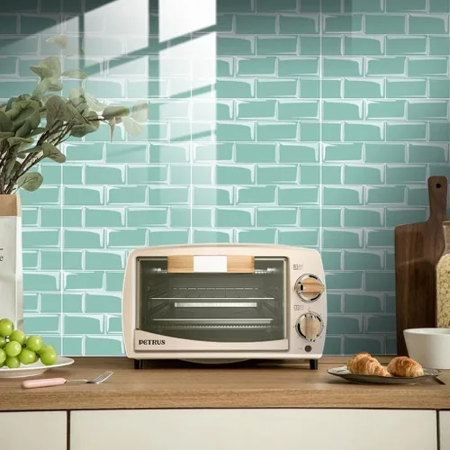Miniatura 2 de Adhesivos para azulejos de despegar y pegar, autoadhesivas para losetas en muro de cocina, azulejos de mosaico, papel tapiz adhesivo impermeable