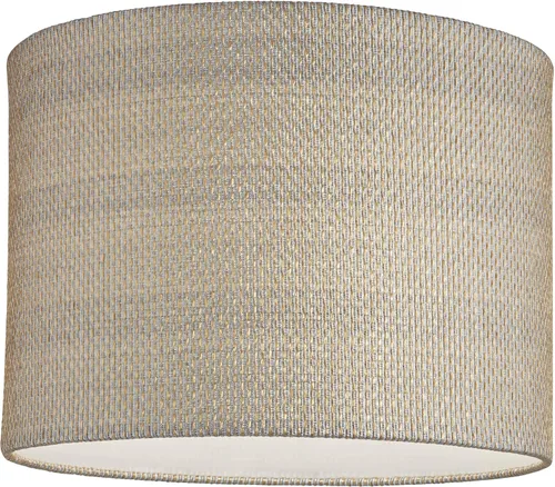 Miniatura 3 de Pantalla de lámpara de tambor grande de tejido de plástico gris y dorado, parte superior de 15 pulgadas x 15 pulgadas inferior x 11 pulgadas de alto