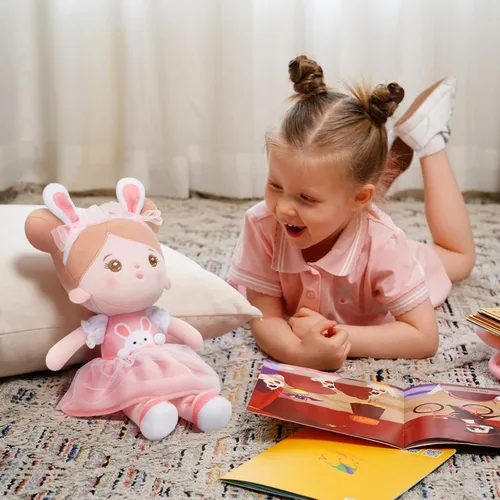 Miniatura 6 de OUOZZZ Juguetes suaves de muñeca de bebé de 12.6 pulgadas para regalos de niña de 1 año, regalos de Pascua, conejito de peluche para niños, juguetes