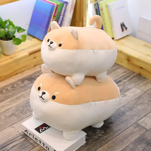 Miniatura 5 de Almohada grande de peluche con forma de perrito, Shiba Inu, Corgi, juguete para niño, niña Marrón