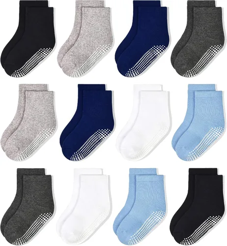 Miniatura 10 de HYCLES Calcetines Antideslizantes para Niños Pequeños, Calcetines de Agarre para Niñas de 1-10 Años Niños Niñas Calcetines para Niños Pequeños