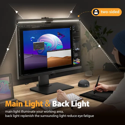 Miniatura 3 de Luz para Monitor de Computadora, Barra de Luz para Monitor de Pantalla con Retroiluminación para Cuidado de los Ojos, Lámpara LED de Tareas
