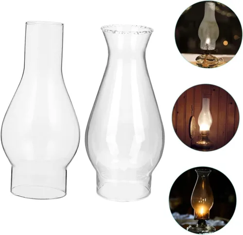 Miniatura 7 de DECHOUS 2 piezas de pantalla de queroseno pantallas de lámparas de lámparas de lámpara de aceite a prueba de viento sombra de queroseno cubierta