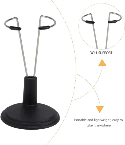 Miniatura 6 de NUOBESTY Soporte de muñeca creativo, 4 piezas, soporte de oso portátil, almacenamiento negro para muñecas, modelos de juguete, exhibición de ahorro