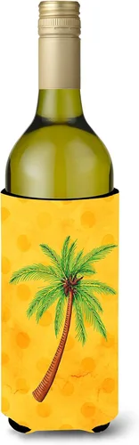 Miniatura 8 de Caroline's Treasures BB8167MUK Palmera Amarillo Polkadot Ultra Hugger para latas delgadas, funda para enfriar latas amarillas, lavable a máquina