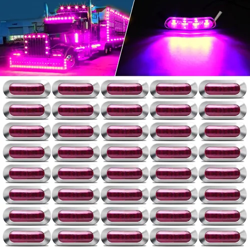 Miniatura 10 de ALFU 40 PCS Luces LED Ámbar DC 12-24V para Remolque, Luces Marcadoras Laterales Delanteras Traseras de Posición con Bisel Cromado para Remolque