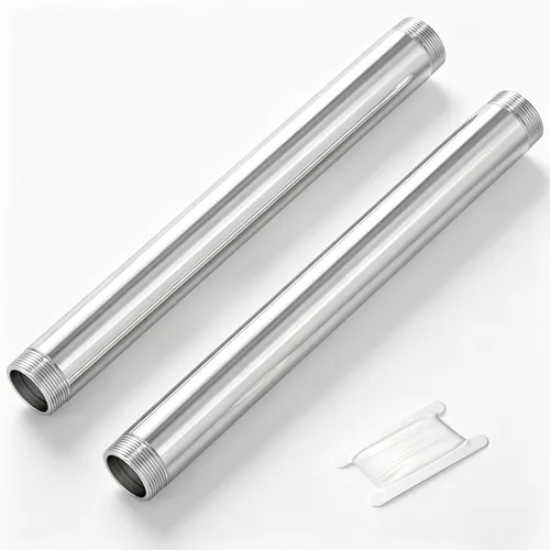 Miniatura 14 de TAISHER 2 accesorios de tubería de acero inoxidable, 1/2 "NPT x 1/2" NPT macho roscado, tubo fundido de pezón de 6 pulgadas de longitud