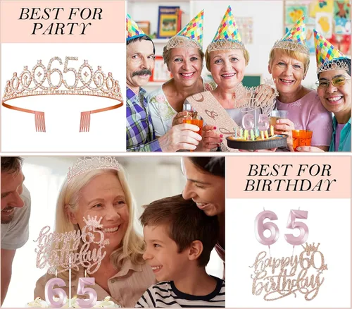 Miniatura 143 de Decoraciones de cumpleaños de 30 años para ella, banda y corona de cumpleaños de 30 años, adorno para pastel de cumpleaños y velas, tarjeta