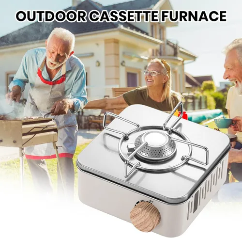 Miniatura 2 de Estufa de camping al aire libre, estufa de butano portátil, válvula de gas de acero inoxidable, estufa de propano para camping, barbacoa, picnic