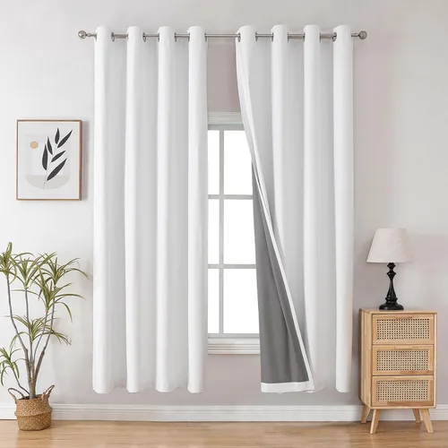 Miniatura 115 de Joydeco - Juego de 2 paneles de cortinas opacas de 63 pulgadas, 2 cortinas largas con aislamiento térmico burg, cortinas de oscurecimiento