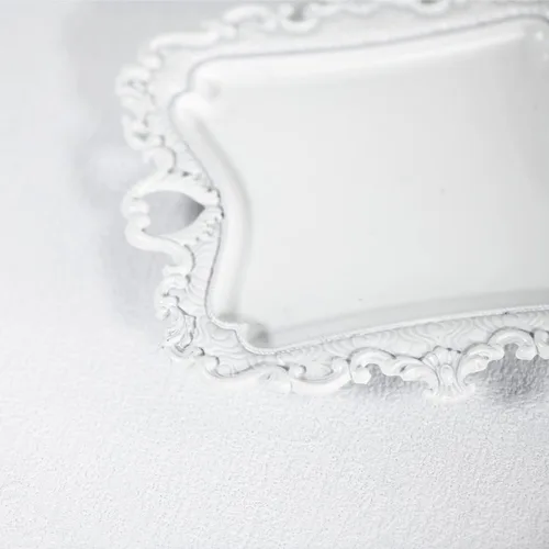 Miniatura 5 de Funly mee Pequeño plato antiguo baratija bandeja de joyería vintage, soporte de anillo (blanco)