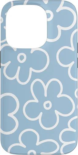 Miniatura 16 de Funda floral para iPhone 14 Cute Sky Blue and White Flower Pattern Wildflower