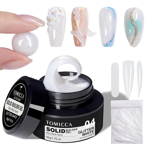 Miniatura 11 de TOMICCA Gel Duro 3D para Arte de Uñas Gel Constructor Sólido para Uñas 50g Gel de Uñas 3D Gel de Escultura para Arte de Uñas No Pegajoso Mano Gel