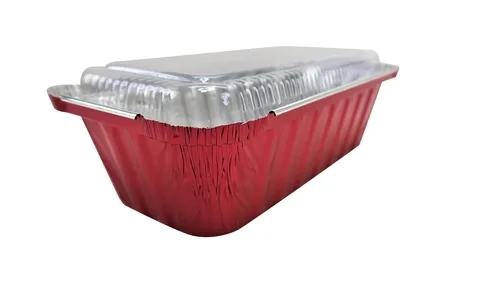 Miniatura 10 de KitchenDance - Molde para pan desechable de aluminio con tapas de plástico, 2 libras, color dorado, 1850P