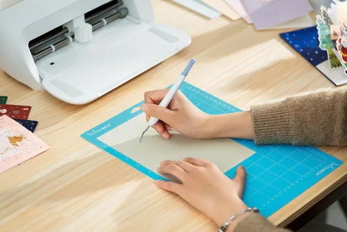 Miniatura 6 de Alfombrillas de corte para Cricut Joy Xtra: 4 alfombrillas, 8.5x12 pulgadas, diseño de punto adhesivo de luz azul, cuidado de los ojos, agarre