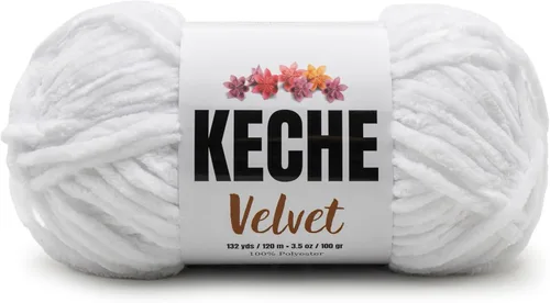 Miniatura 127 de Keche Hilo de terciopelo para ganchillo, manta de felpilla suave, voluminosa, hilo amigurumi, 3.53 oz (132 yardas), color azul bebé