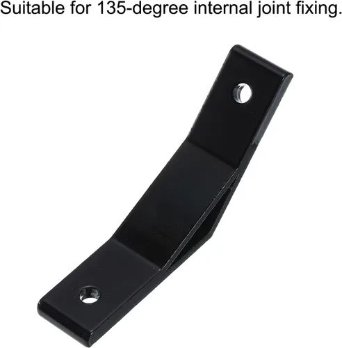 Miniatura 4 de uxcell 2 soportes de esquina de perfil de aluminio de ángulo de 135 grados, conectores de junta de esquina para serie 3030 (negro)
