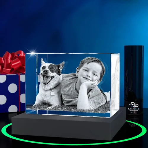 Miniatura 19 de ArtPix 3D Foto de cristal, regalos conmemorativos personalizados para perros con tu propia foto para los amantes de los perros, dueños de mascotas