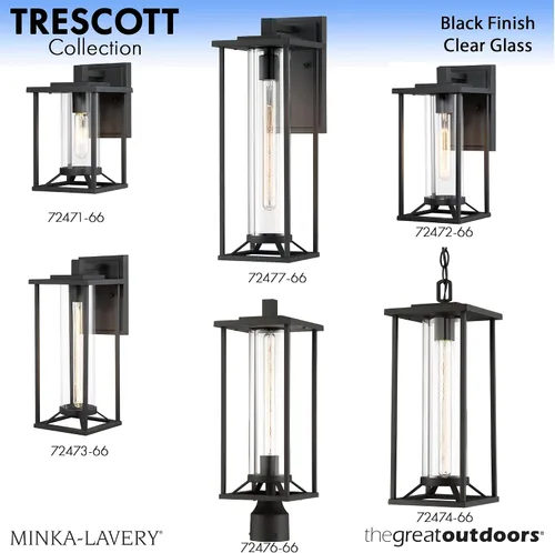 Miniatura 7 de Minka Lavery Farmhouse 72473-66 Trescott - Farol de pared exterior para exteriores, 1 luz de 60 vatios, color negro
