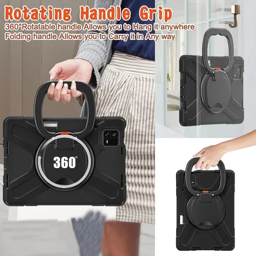 Miniatura 7 de Funda resistente para tablet, funda protectora multifunción con mango giratorio de 360 grados, correa de hombro extraíble para Mi Pad 6 6 Pro