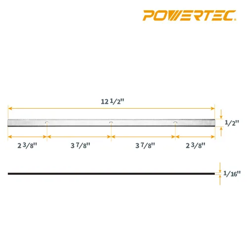 Miniatura 4 de POWERTEC Cuchillas cepilladoras de 12-1/2 pulgadas para Ryobi AP1305, AP-12, repuesto A20201, juego de 2 (128031)