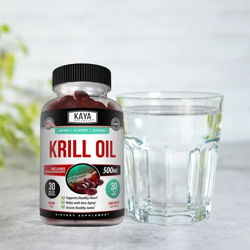 Miniatura 6 de Kaya Naturals - Aceite de krill antártico de 500 mg con Omega 3, EPA, DHA, fosfolípidos y suplemento de astaxantina - Vitamina para el cerebro