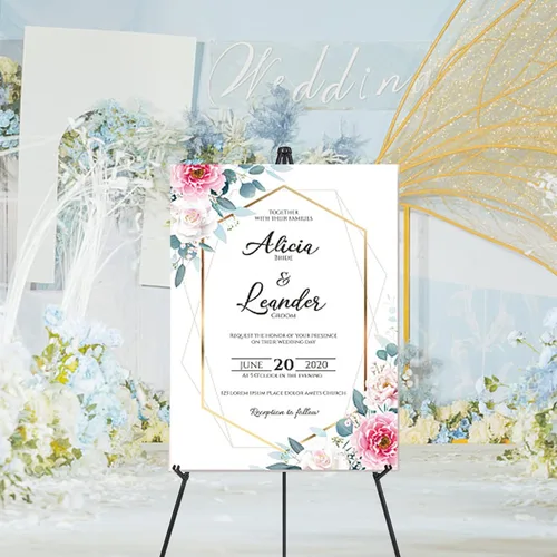 Miniatura 4 de Soporte de caballete grueso para cartel de boda y póster de 63 pulgadas, caballete portátil para exhibir arte caballete para piso, soporte de Negro